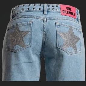 Y2k One Dilemma pantalones vaqueros con estampado de leopardo y estrellas, pantalones vaqueros de pierna ancha, ropa de calle, pantalones vaqueros holgados de cintura alta, ropa gótica Harajuku para mujer