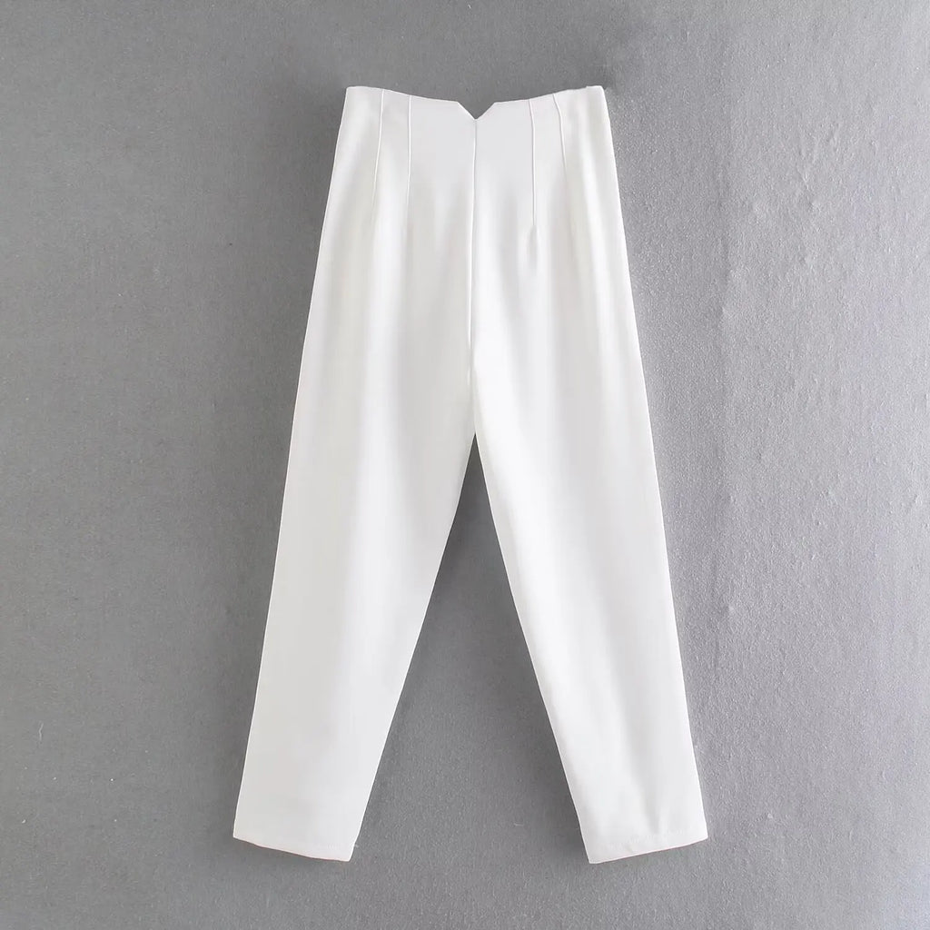 Koekop Trajes de oficina Pantalones lápiz Negro Rosa Blanco Pantalones de mujer Ropa de oficina de moda Pantalones de cintura alta para mujer Pantalones formales