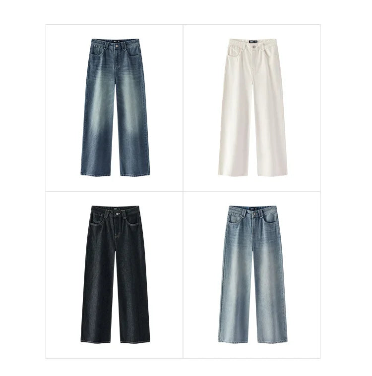 Semir Retro Jeans mujeres 2026 primavera Lyocell mezcla pierna ancha hasta el suelo cubierta de cadera pierna alargamiento pantalones de moda