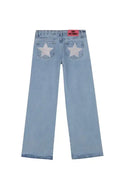 Y2k One Dilemma pantalones vaqueros con estampado de leopardo y estrellas, pantalones vaqueros de pierna ancha, ropa de calle, pantalones vaqueros holgados de cintura alta, ropa gótica Harajuku para mujer