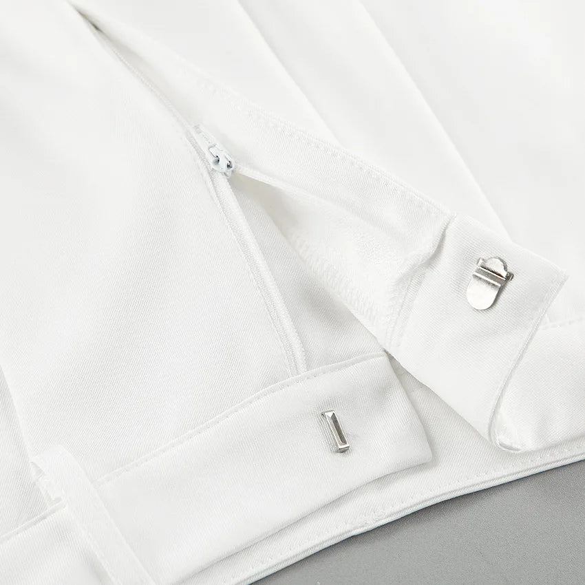 Pantalones de pierna ancha blancos ligeros de lujo para mujer, pantalones de pierna recta de cintura alta con temperamento versátil para ir al trabajo y ocio, primavera y otoño