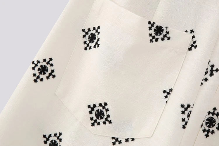 Pantalones Vintage holgados de lino bohemios para mujer, moda de verano 2023, pantalones bordados suaves para mujer, pantalones informales elegantes para mujer