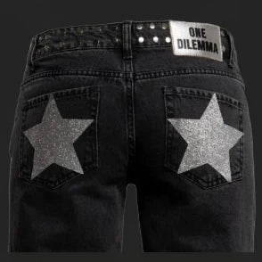 Y2k One Dilemma pantalones vaqueros con estampado de leopardo y estrellas, pantalones vaqueros de pierna ancha, ropa de calle, pantalones vaqueros holgados de cintura alta, ropa gótica Harajuku para mujer