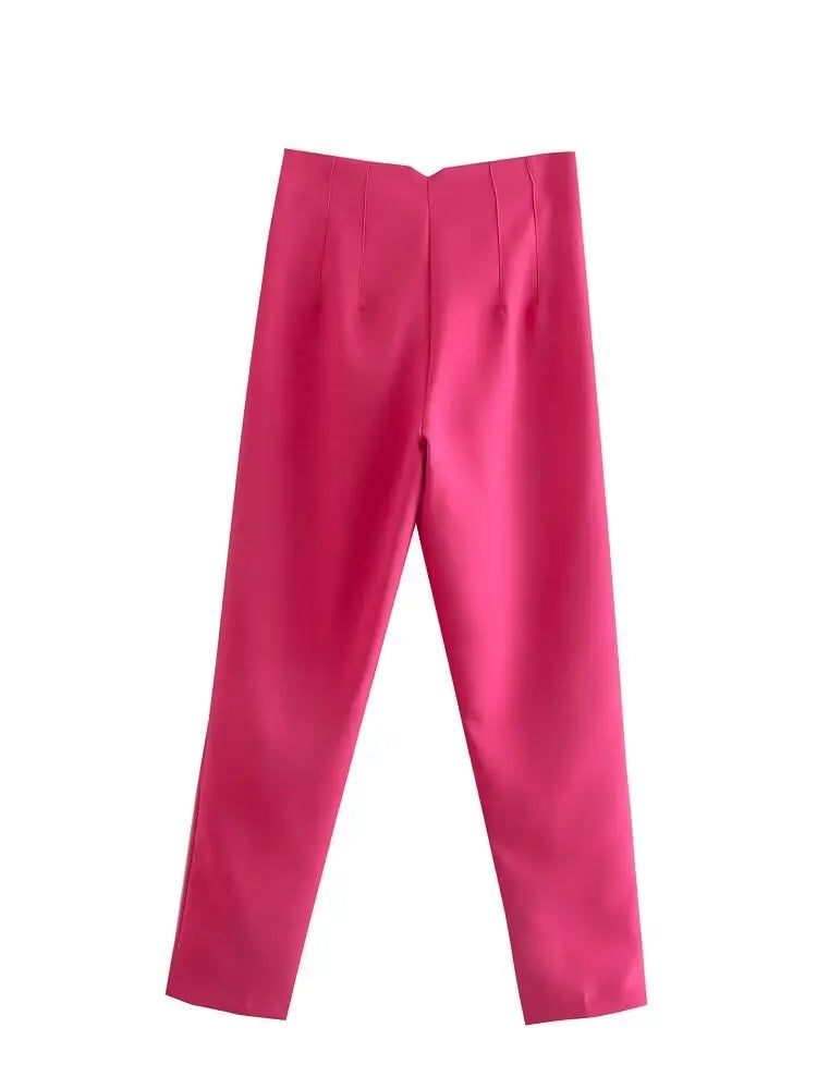 Koekop Trajes de oficina Pantalones lápiz Negro Rosa Blanco Pantalones de mujer Ropa de oficina de moda Pantalones de cintura alta para mujer Pantalones formales