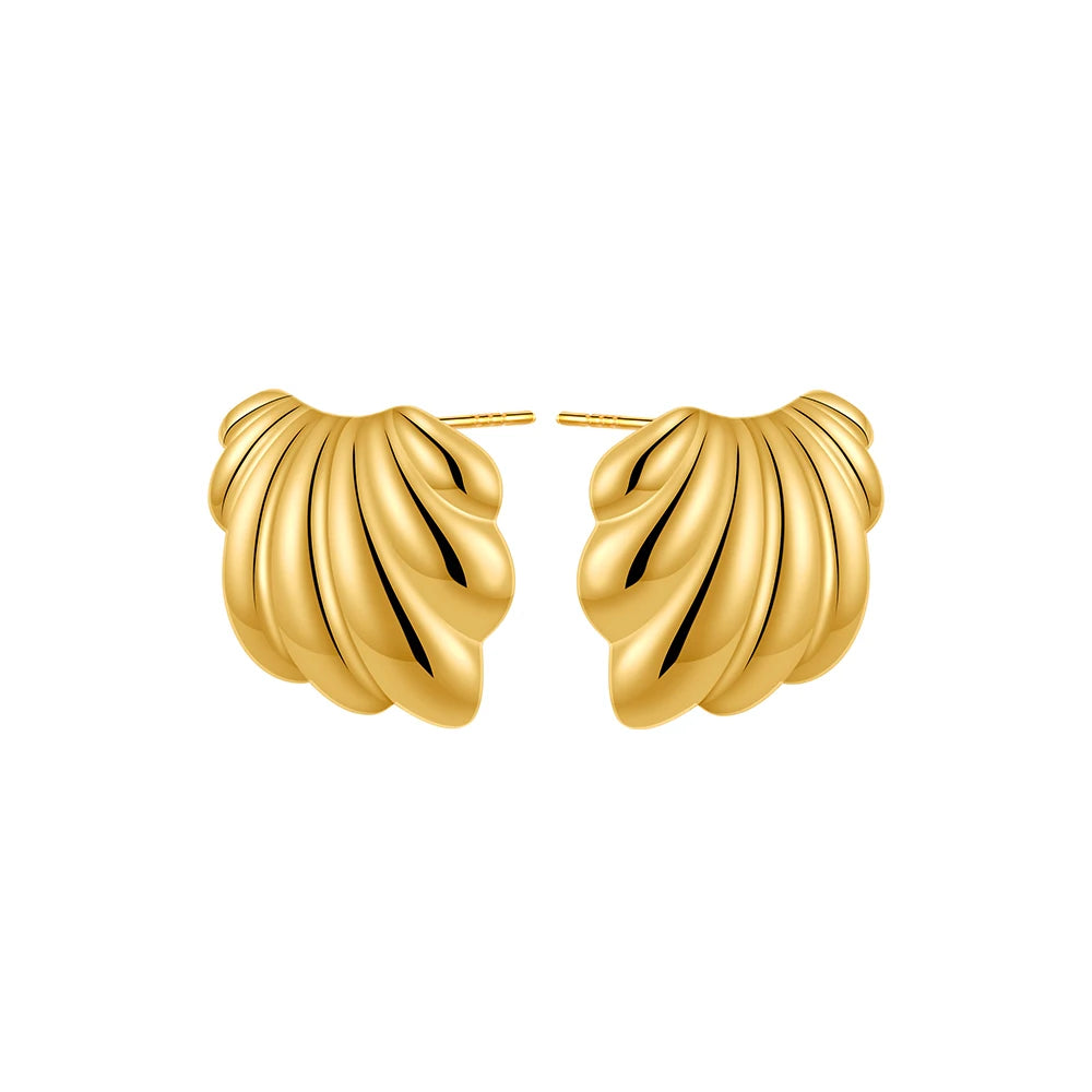Pendientes de nudo torcido circulares multicapa de acero inoxidable a la moda para mujer, pendientes llamativos chapados en oro con textura de colores mezclados, bisutería