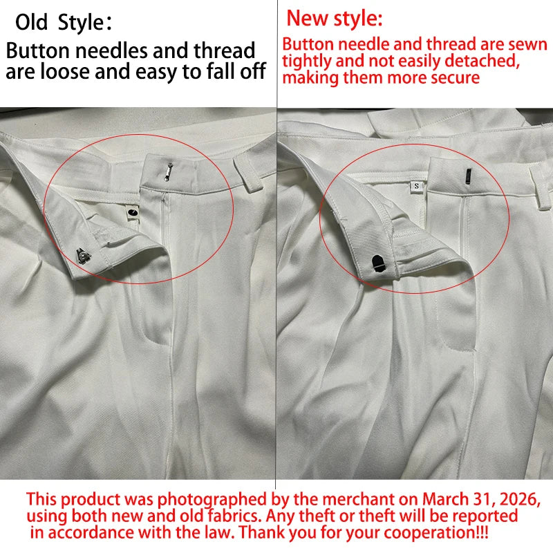 Pantalones de pierna ancha blancos ligeros de lujo para mujer, pantalones de pierna recta de cintura alta con temperamento versátil para ir al trabajo y ocio, primavera y otoño