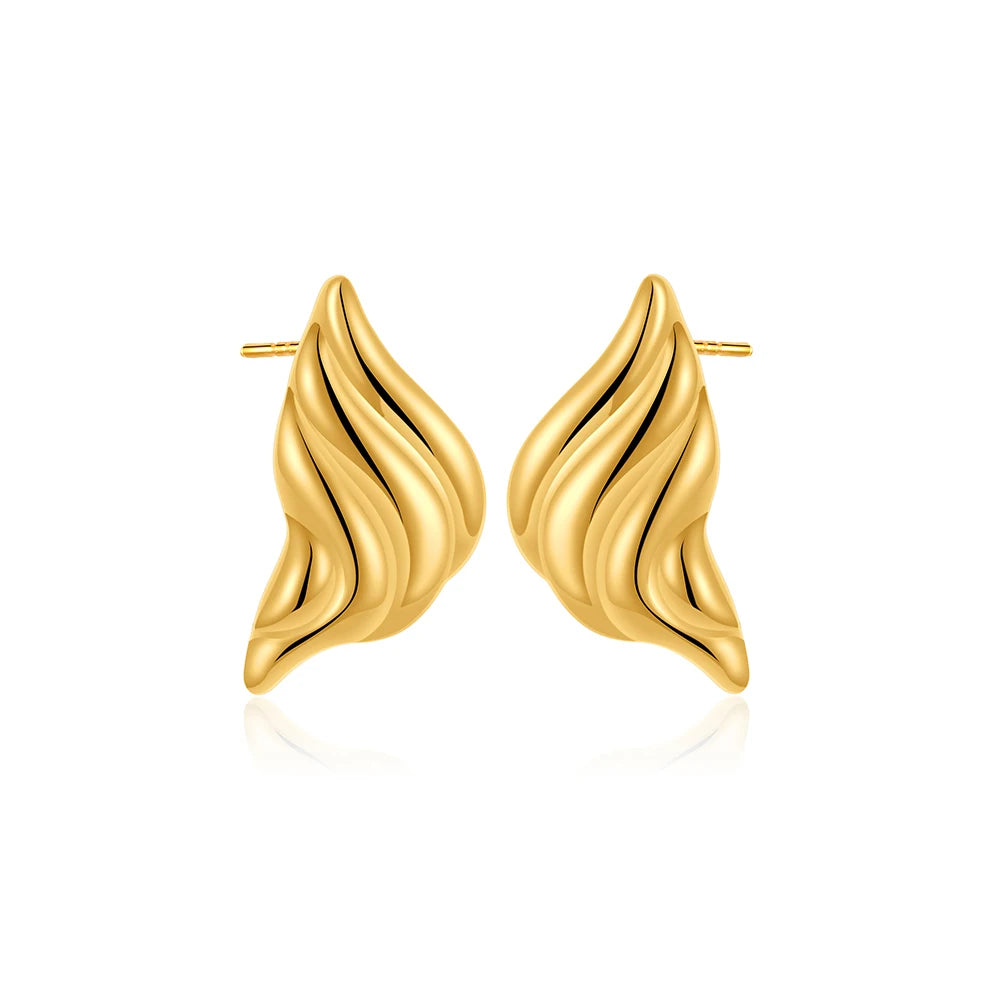 Pendientes de nudo torcido circulares multicapa de acero inoxidable a la moda para mujer, pendientes llamativos chapados en oro con textura de colores mezclados, bisutería