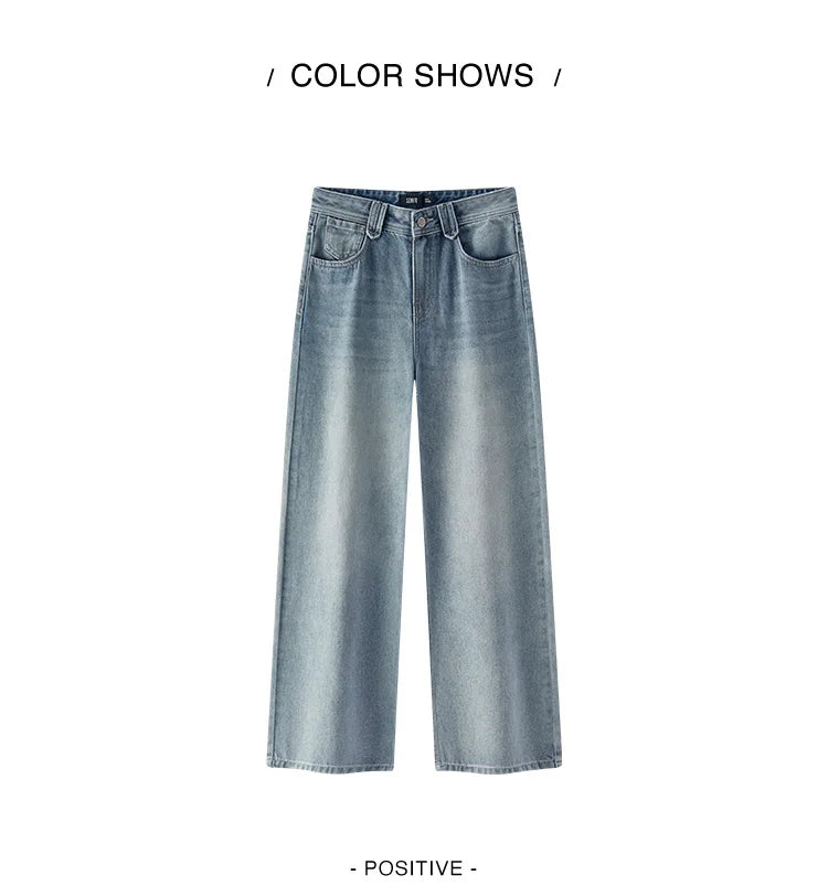 Semir Retro Jeans mujeres 2026 primavera Lyocell mezcla pierna ancha hasta el suelo cubierta de cadera pierna alargamiento pantalones de moda