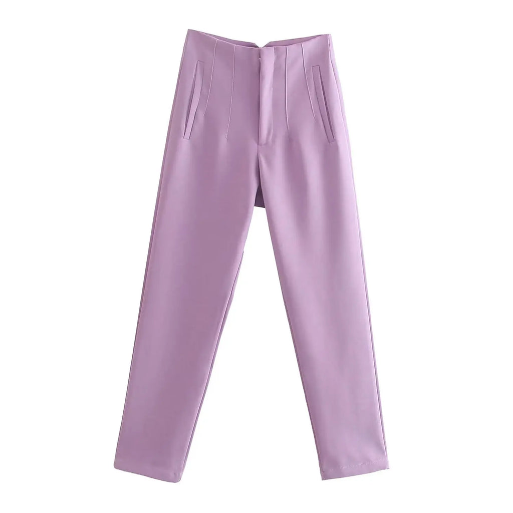 Koekop Trajes de oficina Pantalones lápiz Negro Rosa Blanco Pantalones de mujer Ropa de oficina de moda Pantalones de cintura alta para mujer Pantalones formales