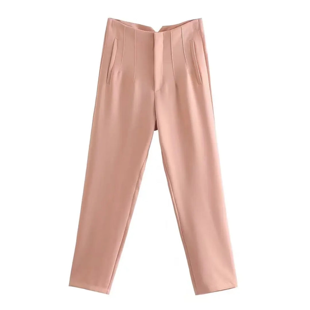 Koekop Trajes de oficina Pantalones lápiz Negro Rosa Blanco Pantalones de mujer Ropa de oficina de moda Pantalones de cintura alta para mujer Pantalones formales