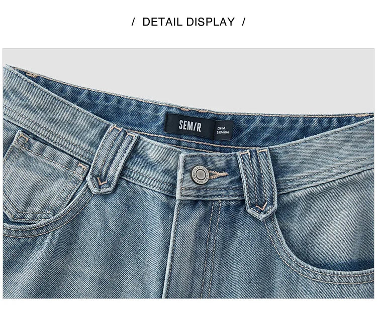 Semir Retro Jeans mujeres 2026 primavera Lyocell mezcla pierna ancha hasta el suelo cubierta de cadera pierna alargamiento pantalones de moda