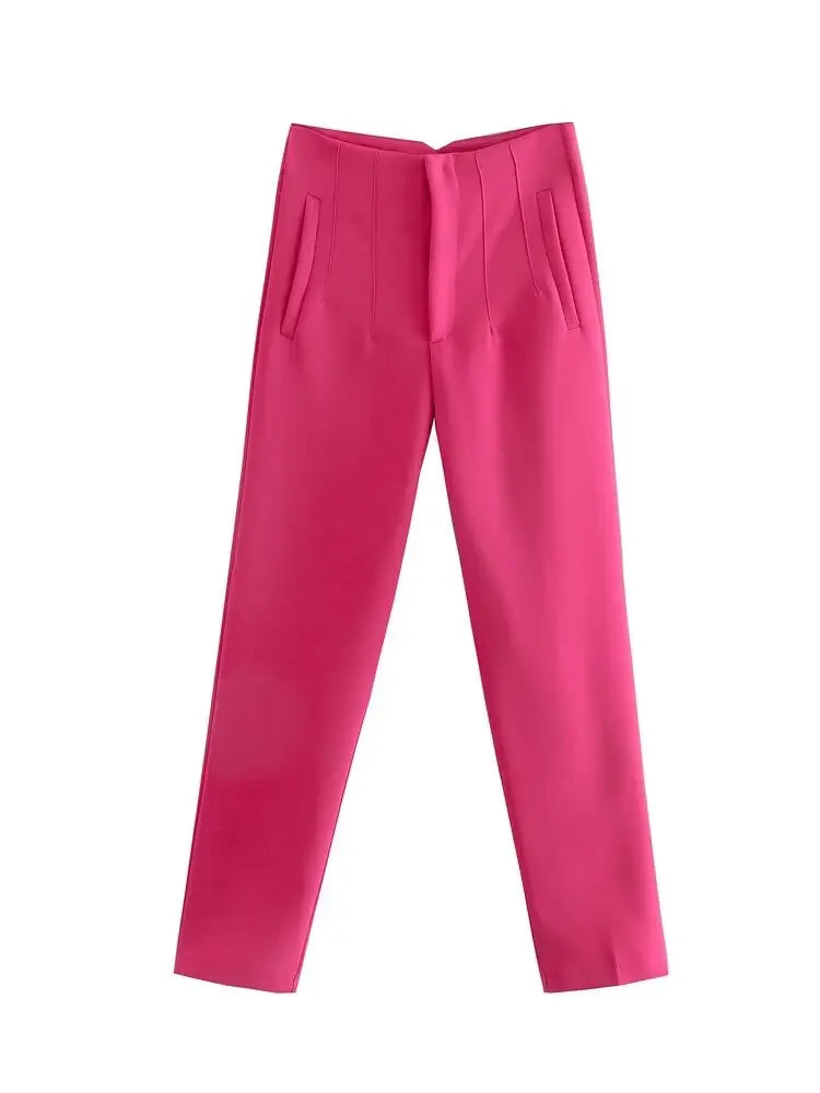 Koekop Trajes de oficina Pantalones lápiz Negro Rosa Blanco Pantalones de mujer Ropa de oficina de moda Pantalones de cintura alta para mujer Pantalones formales