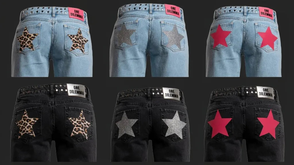 Y2k One Dilemma pantalones vaqueros con estampado de leopardo y estrellas, pantalones vaqueros de pierna ancha, ropa de calle, pantalones vaqueros holgados de cintura alta, ropa gótica Harajuku para mujer