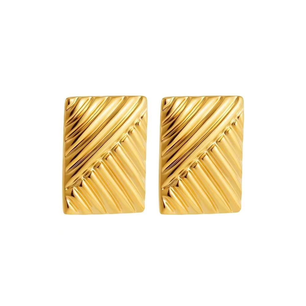 Pendientes de nudo torcido circulares multicapa de acero inoxidable a la moda para mujer, pendientes llamativos chapados en oro con textura de colores mezclados, bisutería