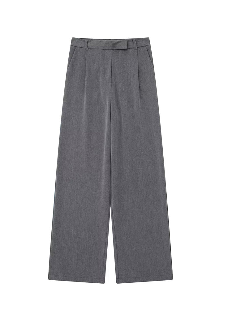 Willshela, Pantalones rectos lisos con cremallera frontal a la moda para mujer, pantalones Vintage de cintura alta de longitud completa para mujer, pantalones elegantes para mujer