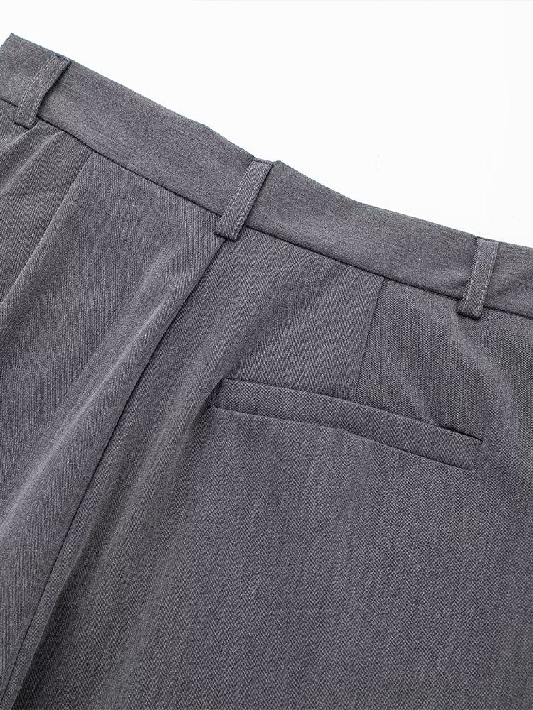Willshela, Pantalones rectos lisos con cremallera frontal a la moda para mujer, pantalones Vintage de cintura alta de longitud completa para mujer, pantalones elegantes para mujer