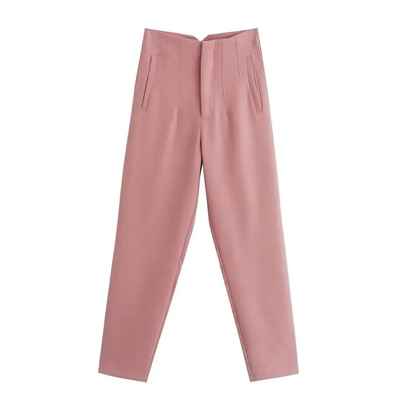 Koekop Trajes de oficina Pantalones lápiz Negro Rosa Blanco Pantalones de mujer Ropa de oficina de moda Pantalones de cintura alta para mujer Pantalones formales