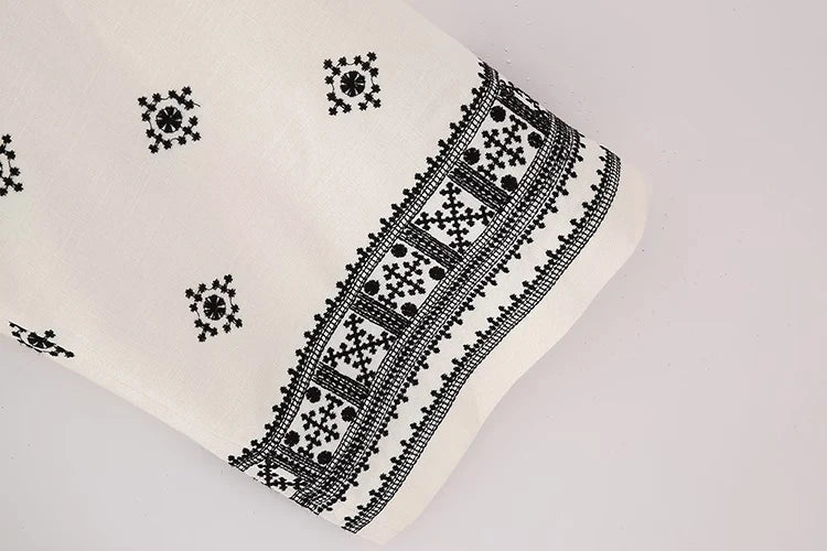 Pantalones Vintage holgados de lino bohemios para mujer, moda de verano 2023, pantalones bordados suaves para mujer, pantalones informales elegantes para mujer