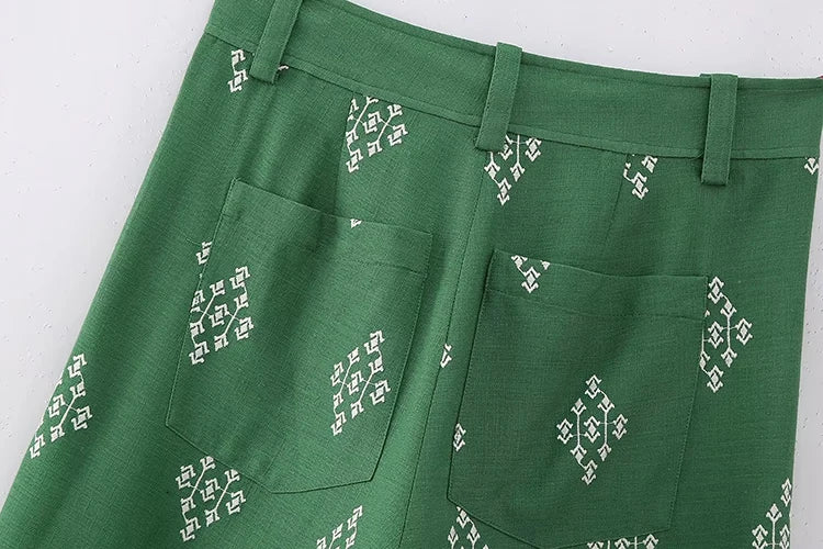Pantalones Vintage holgados de lino bohemios para mujer, moda de verano 2023, pantalones bordados suaves para mujer, pantalones informales elegantes para mujer