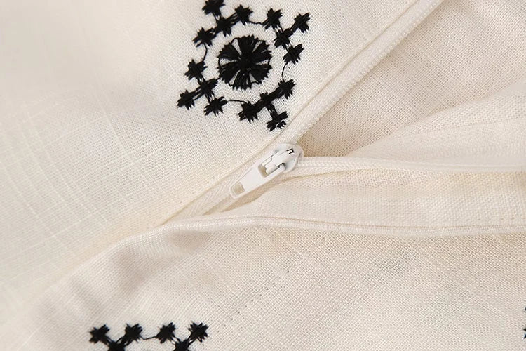 Pantalones Vintage holgados de lino bohemios para mujer, moda de verano 2023, pantalones bordados suaves para mujer, pantalones informales elegantes para mujer