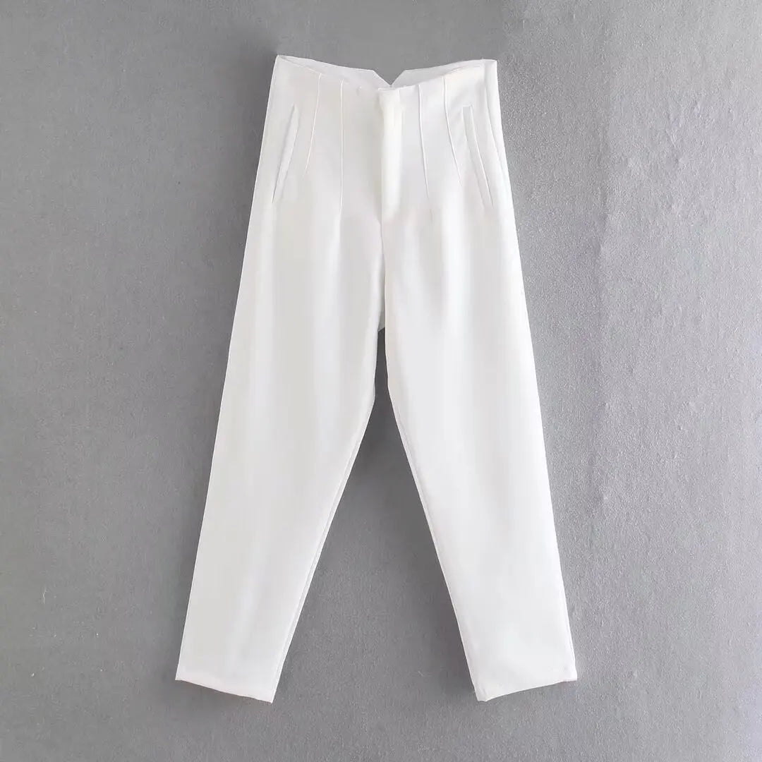 Koekop Trajes de oficina Pantalones lápiz Negro Rosa Blanco Pantalones de mujer Ropa de oficina de moda Pantalones de cintura alta para mujer Pantalones formales