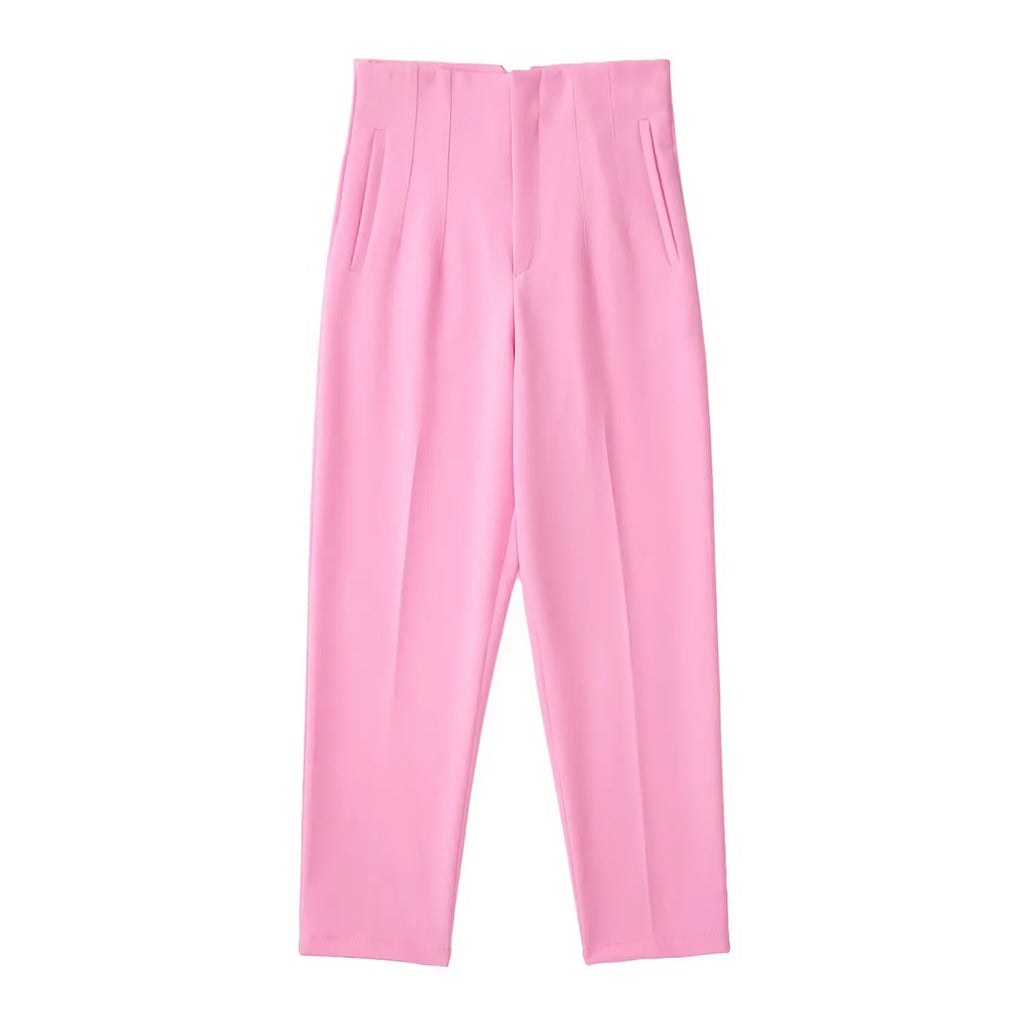 Koekop Trajes de oficina Pantalones lápiz Negro Rosa Blanco Pantalones de mujer Ropa de oficina de moda Pantalones de cintura alta para mujer Pantalones formales