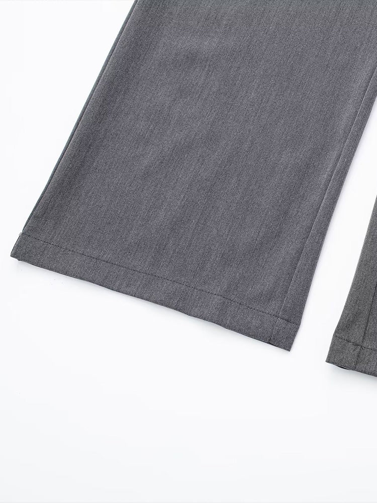 Willshela, Pantalones rectos lisos con cremallera frontal a la moda para mujer, pantalones Vintage de cintura alta de longitud completa para mujer, pantalones elegantes para mujer